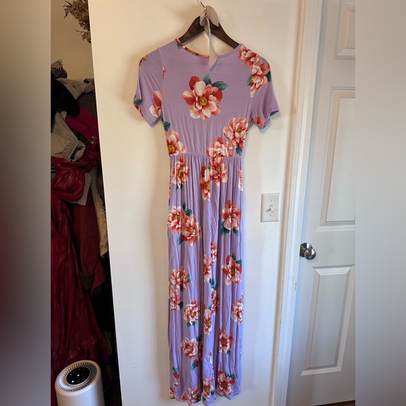 Pinkblush Lavender Floral Maxi Dress - Picture 4 of 5